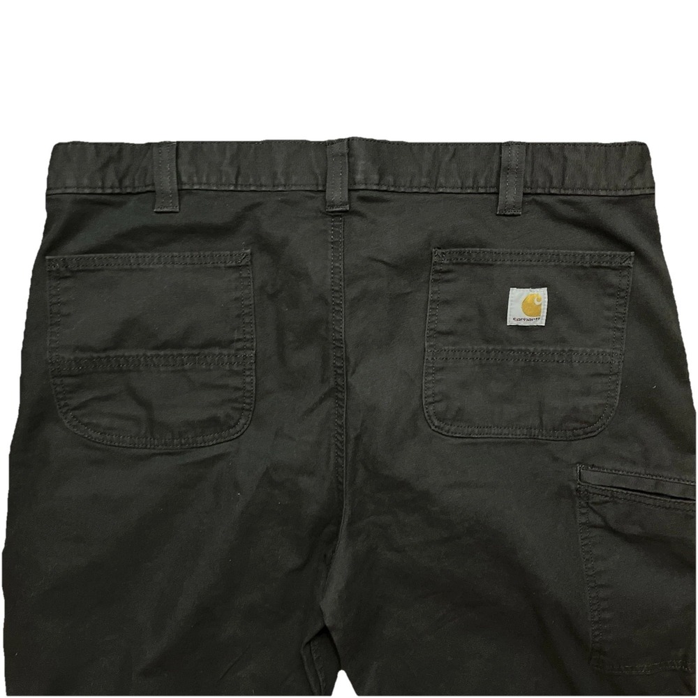 Carhartt Men's 40x32 Relaxed Fit Rugged Flex Canvas Work Pant Brown Green Peat - Picture 8 of 10